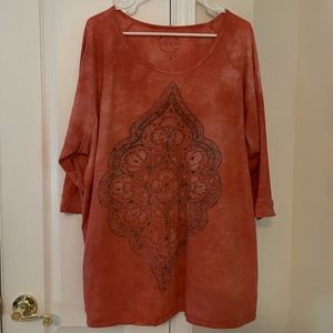 Lucky Brand coral cotton shirt